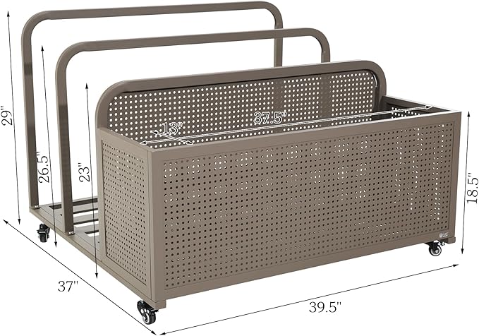 Ulax furniture Cleveland Pool Float Storage Organizer, Steel Pool Float Holder with Basket Shelf, Towel Bars & Hooks