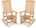 Outdoor Rocking Chairs Set of 2, Oversized All Weather High Back Porch Rocker, Patio Rockers for Outside