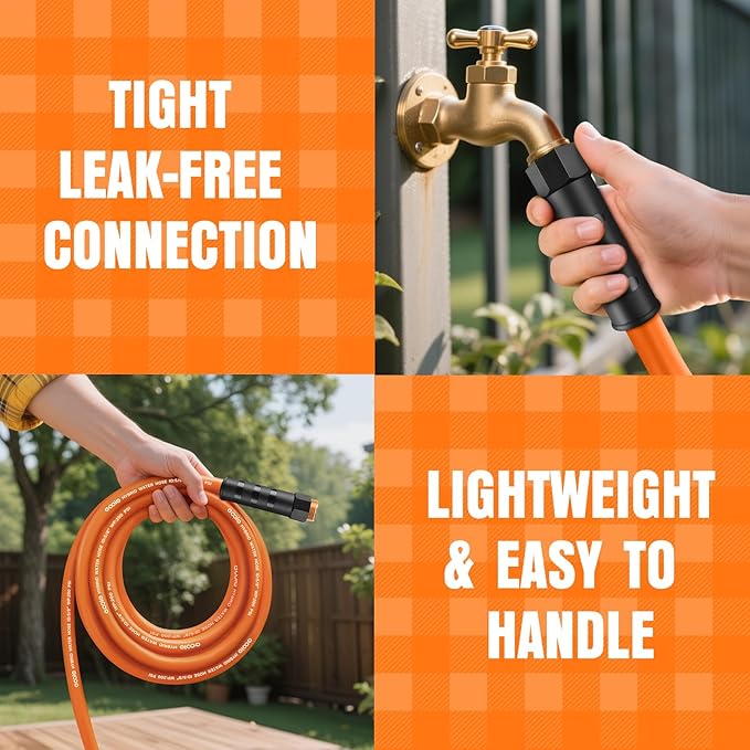Garden Hose 75 ft x 5/8", NON-EXPANDING Flexible Water Hose, Kink Resistant Lightweight Hybrid Hose, Leakproof Yard Hose with Male to Female Fittings