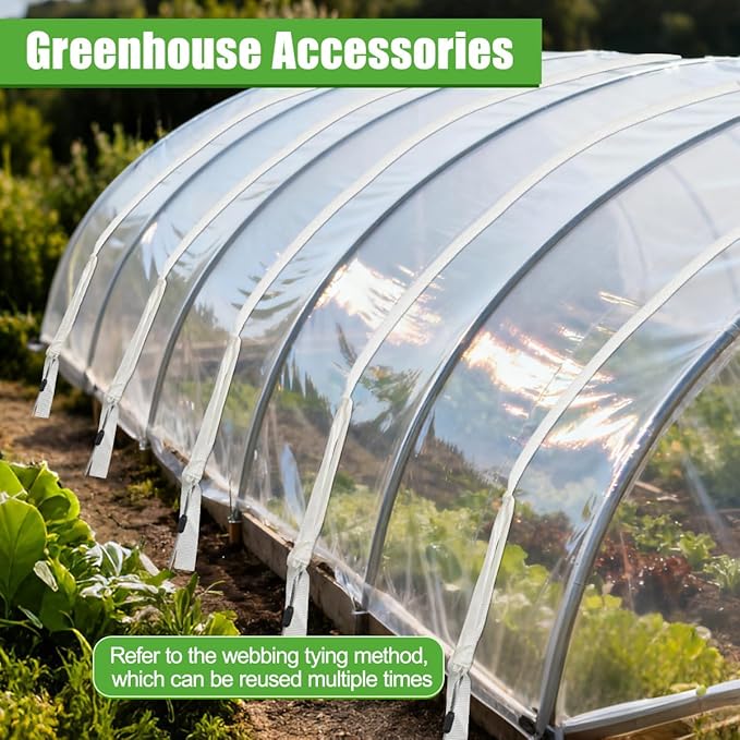 6 Pack Ground Earth Anchors, Easy Hook Anchor with Driving Rod, Earth Anchor Cable Stakes with Webbing for Anchor Tunnel Creenhouse, Large Walk-in Green House, Greenhouse Plastic