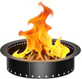 FANHAO Outdoor Fire Pit Ring, 36-Inch Outer/30-Inch Inner Fire Ring Smokeless, Wood Burning Fire Pit Ring Duty Solid Metal Steel Liner DIY Campfire Ring Above or In-Ground, Camping Patio Backyard