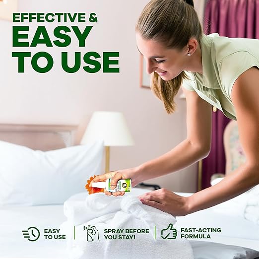 Eco Defense Bed Bug Spray Travel Size - TSA Approved 3 oz – Travel Essentials for Hotel, Cruise, Vacations - with Natural Essential Oils