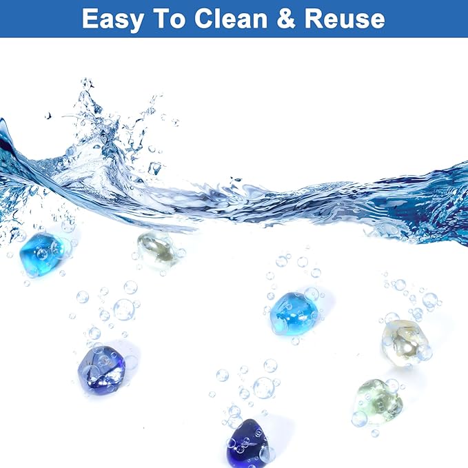 GasSaf Diamonds Fire Glass for Gas or Propane Fire Pit Fireplace & Landscaping 10-Pound 1 inch (Cobalt Blue, Caribbean Blue, Crystal Clear Luster)