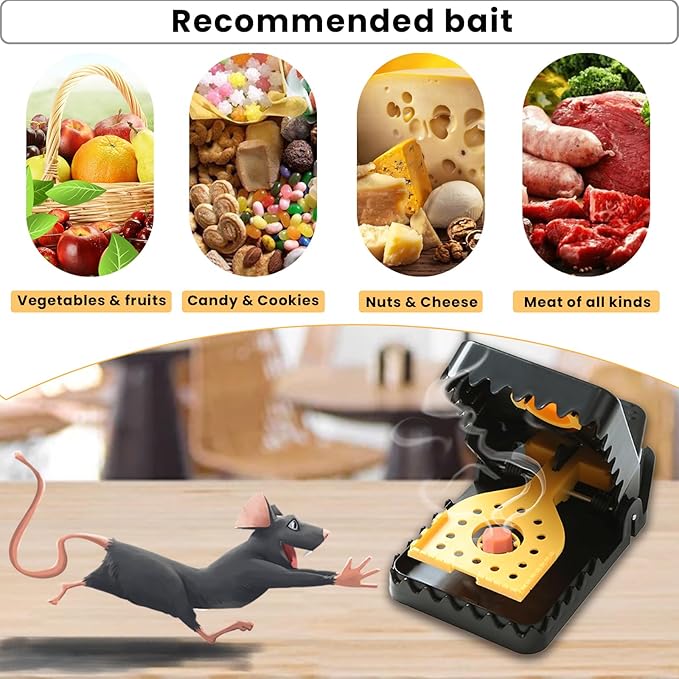 Mouse Traps, Rat Trap Quick Effectively Best Mouse Trap, Reusable Plastic Mousetraps Used Indoor & Outdoor Mice Snap Traps for Basement/Garage/Attic Anywhere 9set(2L+6s+1*Clip)
