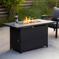 42" Outdoor Propane Fire Pit Table, Gas Fire Pits with Lava Rock Waterproof Cover and Removable Lid for Outside Gatherings Parties on Patio Deck Garden Backyard Balcony 50000 BTU, CSA Certified