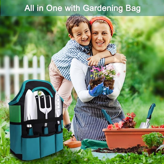 Kynup Garden Tools, Gardening Gift 7-Piece for Women, Men, Gardening Hand Tools Set with Rust-Proof, Stainless Steel, Aluminum Alloy Material, Ideal Gardening Supplies, Essentials, Garden Stuff