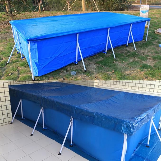 157 x 83 in Rectangle Pool Cover, 13x7 Rectangular Frame Swimming, 13 Foot Pool Cover, Durable PE Tarpaulin Dust Proof Rain Proof Garden Outdoor Above Ground Square Pools Cover (157''x83'')