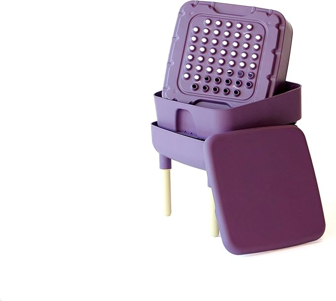 FCMP Outdoor - The Essential Living Composter, 2-Tray Worm Vermicomposter Bin (HF-LC4000v2-PUR) Plum