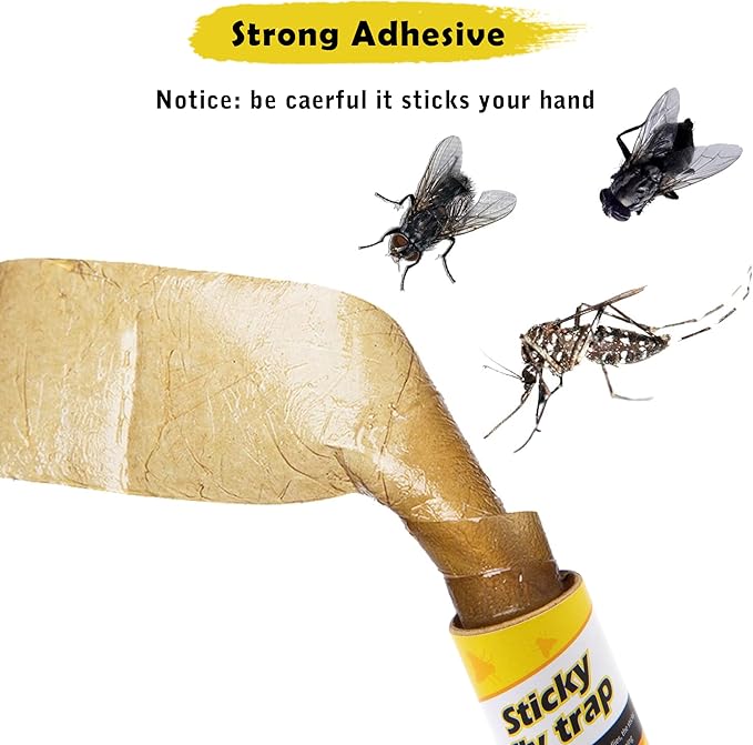 40 Pack Fruit Fly Traps for Indoors, Fly Traps Outdoor, gnat Traps for House Indoor, Fly Strips Tape Killer Catcher Paper Ribbon, Flying Insect Trap for Bug, Gnat, Insect, Mosquito