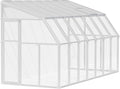 Palram Canopia Rion Sun Room 6 Ft. x 14 Ft. Solarium, Lean-to Greenhouse DIY Kit, Attach to House, Large Twin Wall Polycarbonate, 100% UV Protection for Porch, Patio Outdoors with Window Vent (White)