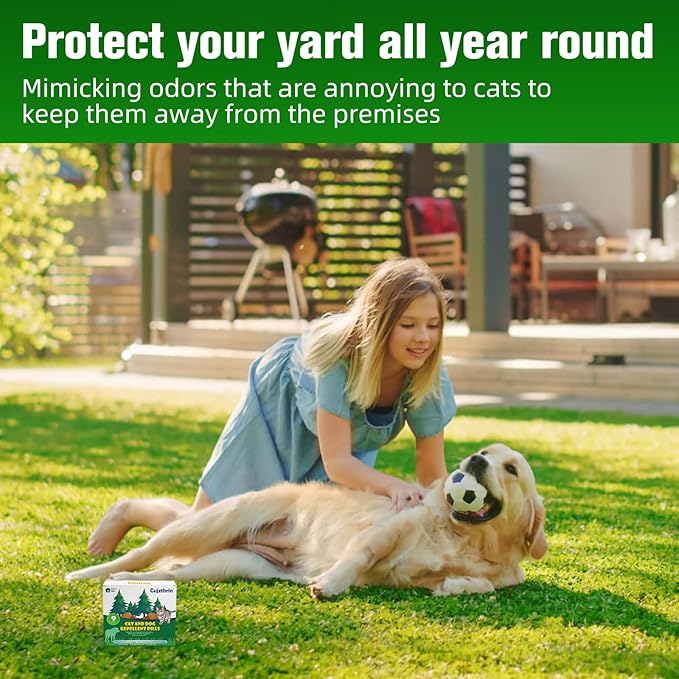 Cat Repellent Outdoor & Indoor (9-Pack) ，Cat Deterrent Balls，Natural Peppermint Oil Cat Deterrent and Keep Cats Out of Plant Yard Garden Lawn, Garden, and Furniture, Scratch and Chew,