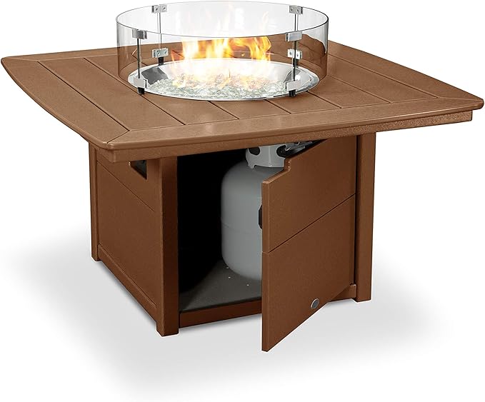 POLYWOOD® Nautical 42" Fire Pit Table in Teak