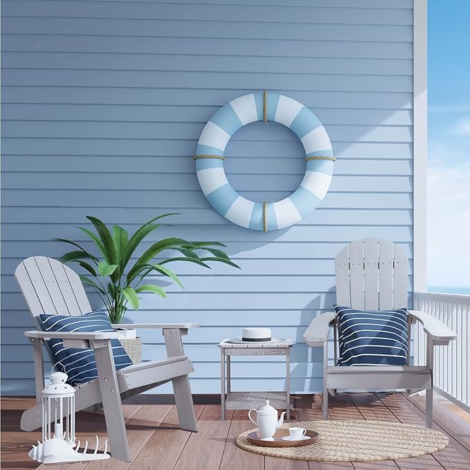 Adirondack Chairs Set of 2, All Weather Resistant Plastic Chairs with Cup Holder, 5 Easy Steps to Install, Outdoor Chairs for Patio, Garden, Backyard Deck, Lawn, Fire Pit - Grey
