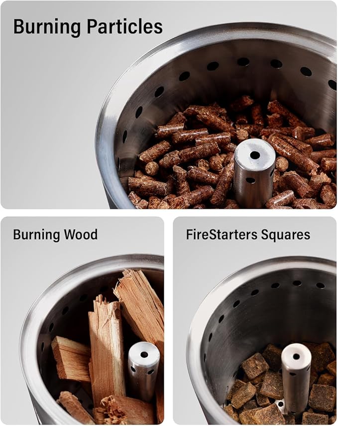 YEFU Tabletop Fire Pit 9.7 x 7.1 in, Low Smoke Camping Stove for Outdoor & Patio, Fueled by Pellets or Wood, Safe Burning Table Top Firepit, with Travel Bag & 2 Mini Sticks & Fireproof Mat, Blue
