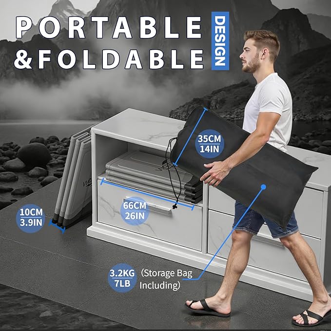WAVYEASE® Upgraded Portable Cold Plunge Tub for Athletes & Adults | 100 GAL Foldable Ice Bath with Insulative Cover | Instant Setup for Indoor & Outdoor Recovery (Gray)