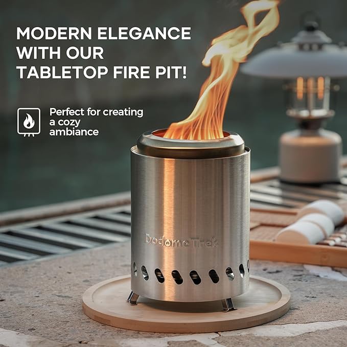 Tabel Top Fire Pit Mini, Portable Firepit Outdoor, 7 Inch Tabletop Firepit Stainless Steel