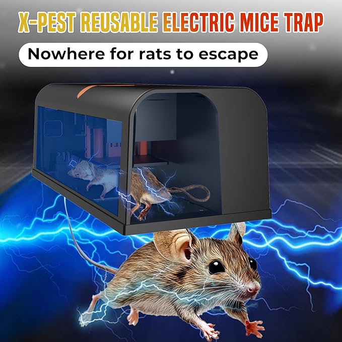 2 Packs Electric Rat Traps Indoor for Home, Electronic Mouse Trap Zapper, Rat Killer with Powerful Voltage, Effective Mouse Zapper for Rats and Mice - No Touch Reusable Rat Zapper to Protect Your Home