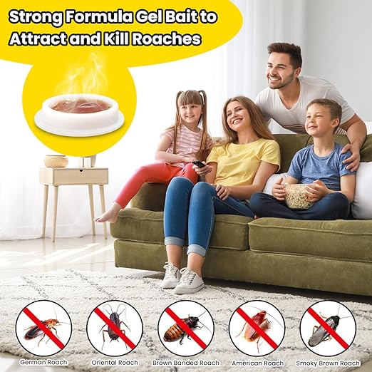 Professional Strength Cockroach Gel Bait, 16 Pack Effective Roach Consume Bait Killer for Heavy Infestations, Pet Safe Formula for Control in Cracks Crevices Walls