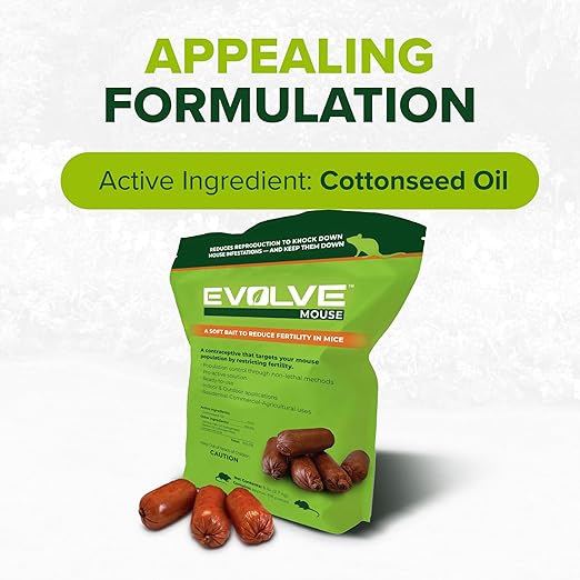 Evolve Mouse Birth Control Soft Bait Sausages – 6 lbs | Scientifically Proven Mouse Population Control | Not a Poison, Long-Term Population Management