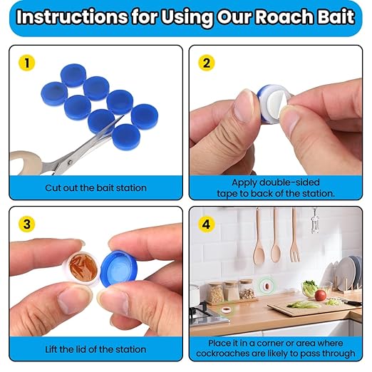 Professional Strength Cockroach Gel Bait, 32 Pack Effective Roach Killer Consume Bait for Heavy Infestations, Pet Safe Formula for Control in Cracks Crevices Walls