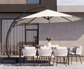 Kingdura 11ft Cantilever Patio Umbrella with Base Included, Large Round Offset Outdoor Pool Umbrella, 360° Rotation & Infinite Tilt, Heavy Duty Aluminum Frame for Deck Backyard, Creamy White