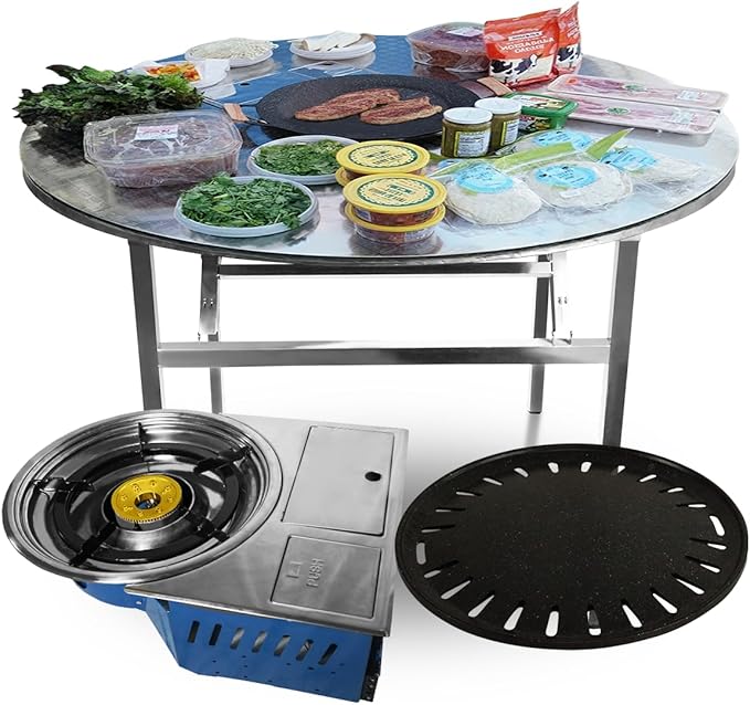 43.5" X 30" Korean BBQ Grill Foldable Outdoor Large Table Gas set
