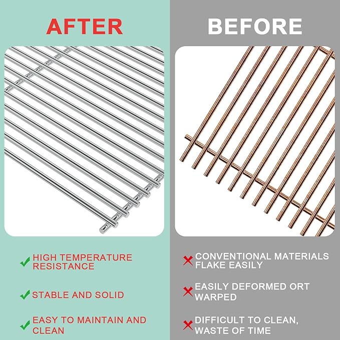 WEBROIL 7620 Flavorizer Bars & 7528 Grill Grates for Weber Genesis 300 SER Gas Grill, Grill Parts for Webber Genesis E-310 S-310 E-320 S-320 E-330 S-330 EP-310 CEP-310 CEP-320 EP-320 CEP-330 EP-330