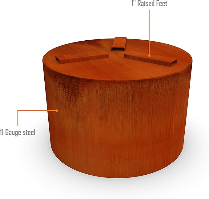 Plantercraft Corten Steel Garden Planter Round Heavy Duty Metal | Made in USA | Fully Assembled | Commercial Residential Outdoor