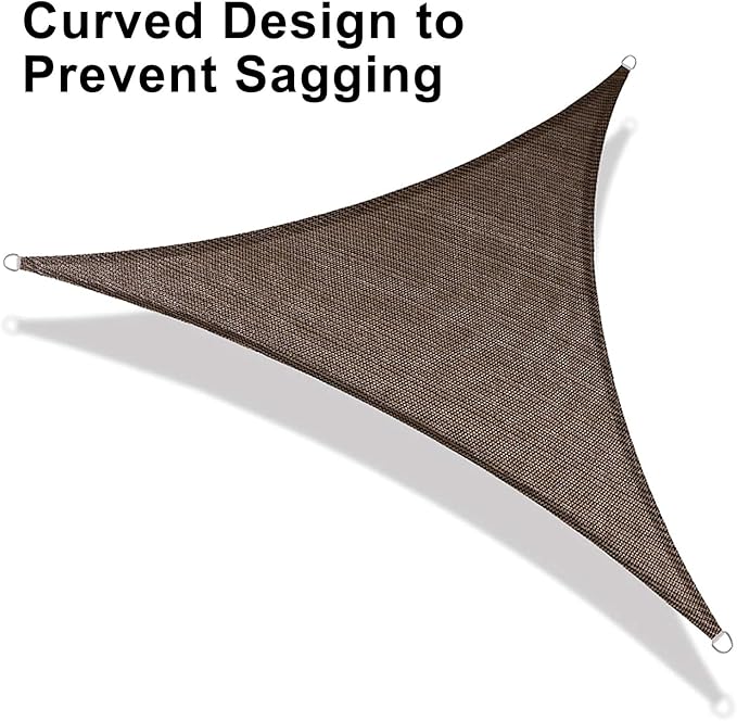 LOVE STORY Custom Size 6'x6'x6' Brown Sun Shade Sail Triangle Sunhsade Fabric Awning Canopy for Patio Backyard Carport Pergola (Customized)