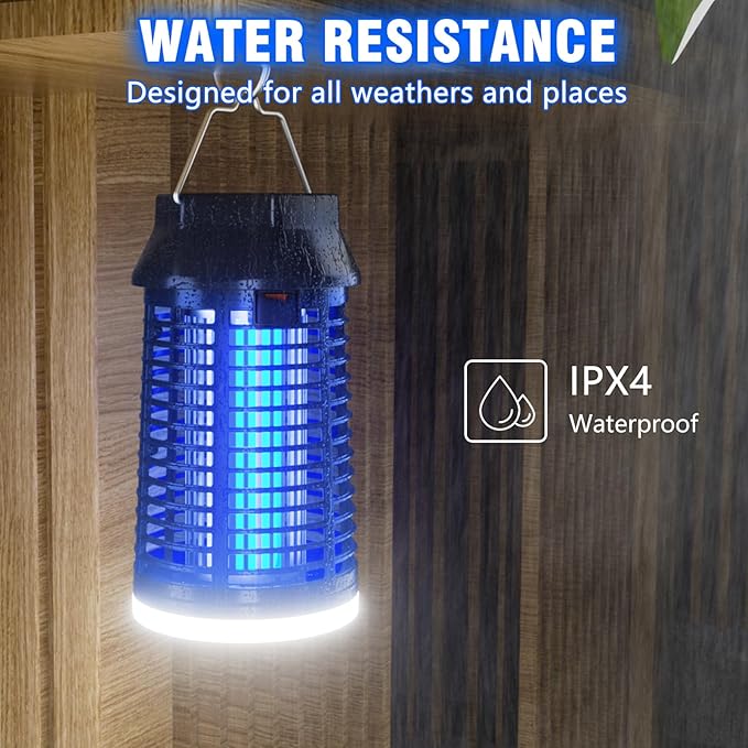 Electric Bug Zapper, Outdoor & Indoor Mosquito Killer with LED Light, Waterproof Fly Trap & Insect Catcher, Plug-in Insect Repellent for Outside, Patio, Garage, Home, and Garden