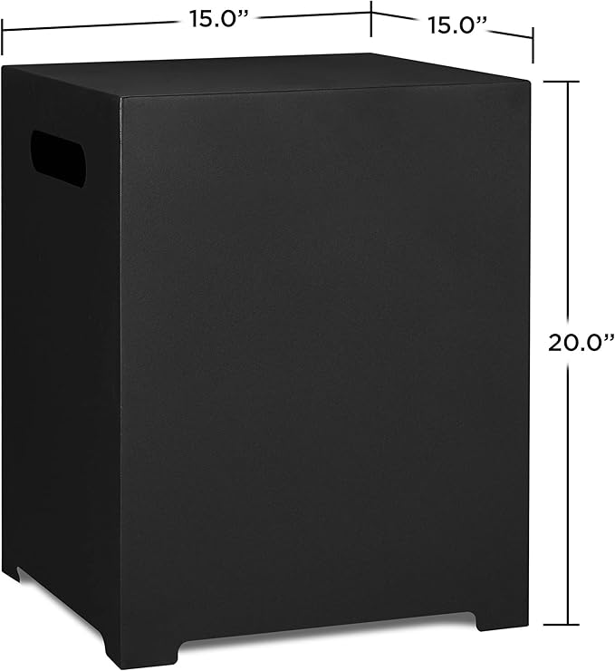 Real Flame Metal Propane Tank Cover, Conceals a 20 lb Tank and Doubles as a Side Table, Black