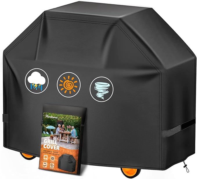 HomWanna Grill Cover 72 Inch - Superior BBQ Cover for Weber Summit 600 Series Gas Grill - 600D Large Outdoor Barbecue Covers for Weber 6 Burner Summit 670, Summit 620 and Genesis 600, Genesis 400