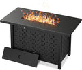 Vongrasig 43 inch Gas Fire Pit Table, 50,000 BTU Outdoor Rectangular Propane Firepit Table with Lid, Lava Rock, 2 in 1 Firepit Table for Outside, Patio, Deck, Garden, Backyard