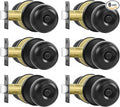 RAZCC Privacy Door Knobs, 6 Pack Matte Black Door Knobs with Lock, Bed and Bath Door Knob Interior Keyless Locksets, Round Door Handles Reversible for Left Right Handed Doors