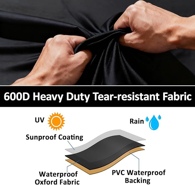 Grill Cover for Charbroil 3 Burner Gas Grill, 52 inch for Charbroil 2-3 Burner Grills - 600D Premium Outdoor Cover, Waterproof & Heavy Duty BBQ Outdoor Protector, 52" x 24" x 41"
