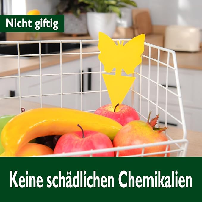 Garsum Fruit Fly Trap Yellow Sticky 18 pcs Fungus Gnat Killer for Indoor and Outdoor Plant Insect Catcher for White Flies,Mosquitos,Fungus Gnats,Flying Insects