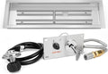 Onlyfire 30 x 10 Inch Drop-in Fire Pit Pan Kit, Rectangular Stainless Steel Propane Gas Firepit Pan with H Burner, Spark Ignition and Propane Hose Kit for Indoor or Outdoor DIY Fire Pit Fireplace