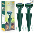 2 Pack-Solar Mole Repeller - Sonic Mole Repeller - Snake Repellent for Yard and Lawn Garden - Mole Repeller - Waterproof Ultrasonic Pest Control Outdoor Keep Mole Away from Yard Lawn (2)