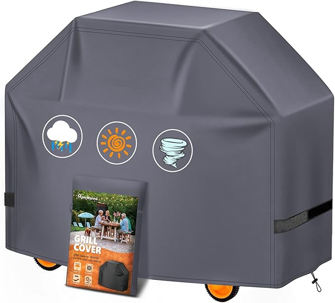 HomWanna Grill Cover 48 Inch - Superior BBQ Cover for Weber Spirit 2 Gas Grill - 600D Outdoor Barbecue Cover Heavy Duty Waterproof for Weber Spirit II 200 Series, Spirit 200 and Spirit II E210 Grill