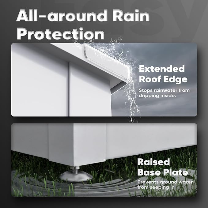 Quictent Deck Box outdoor 150 Gallon, Easy Assemble Metal Storage Box,Lockable Waterproof Weather-Resistant storage cabinet for Patio Furniture Cushions, Throw Pillows, Garden Tools and Pool Toy,White