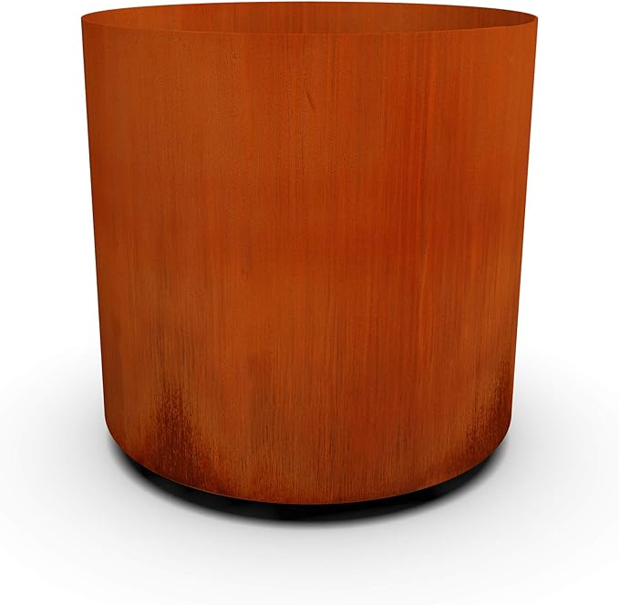 Plantercraft Corten Steel Garden Planter Round Heavy Duty Metal | Made in USA | Fully Assembled | Commercial Residential Outdoor