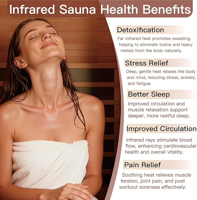 2 Person Infrared Sauna for Home, Low EMF Heater Panels & Chromotherapy Lighting, 1760W/120V, Perfect for Personal Home Sauna for Relaxation and Spa Wellness, 51.18" x 35.43" x 74.8"