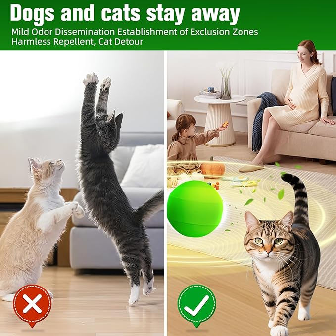 Cat Repellent Outdoor & Indoor (9-Pack) ，Cat Deterrent Balls，Natural Peppermint Oil Cat Deterrent and Keep Cats Out of Plant Yard Garden Lawn, Garden, and Furniture, Scratch and Chew,