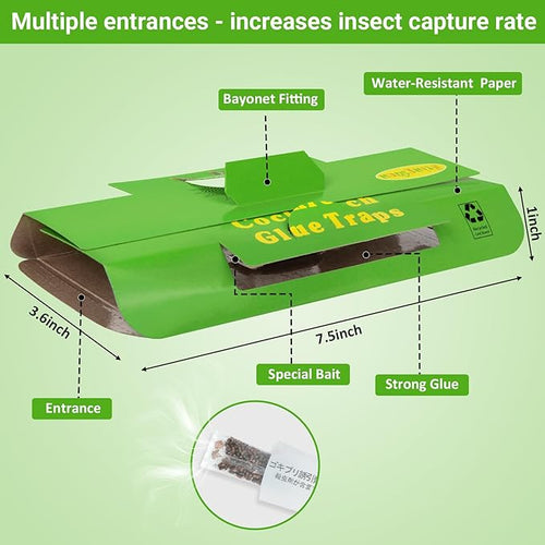 18 Pack Roach Traps Indoor Roach Killer Indoor Infestation, Cockroach Killer Indoors Home Cockroach Trap Sticky Traps for Insects