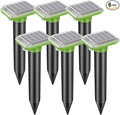 Ultrasonic Mole Repellent Outdoor, 6 Pack Gopher Repellent Solar-Powered for Lawn Yard and Garden, Waterproof Mole Killer Traps, Effectively Repels Gopher Vole Groundhog Snake, Green
