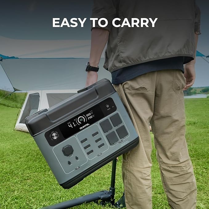 OUKITEL P2001 Plus 2400W/2048Wh Solar power station with 4 AC Outlets(5000W Peak),2400W Solar Generator with 500W Solar Panels, 1800W Super Fast Charging, Emergency Power Station for Home, Camping