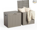 30 Gallon Outdoor Storage Box, Large Resin Deck Box for Patio Cushions, Garden Tools, Pool Accessories, Waterproof and Lockable Design, Storage Bench for Backyard & Deck(Gray)