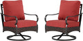 Swivel Patio Sofa Chairs - 2 PCS Outdoor Swivel Rocker Armchairs, Patio Seating with High Back Deep Seat for Porch Deck Balcony