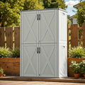 Patiowell 50 Cu.ft Outdoor Storage Cabinet with Lockable Door, Waterproof Horizontal Storage Shed for Tools and Patio Furniture, All-Weather Resin Shed Easy Assemble for Pool or Backyards, Brown