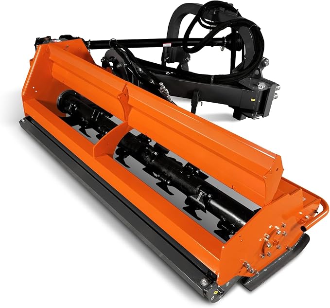 96" Heavy Duty PTO Drive 3 Point Offset Ditch Bank Verge Flail Mower for 90-120HP CAT 2 Tractor, 130'' Offset Distance,55°/90° Rotation Angle, 20 Hammers, Model VBM86